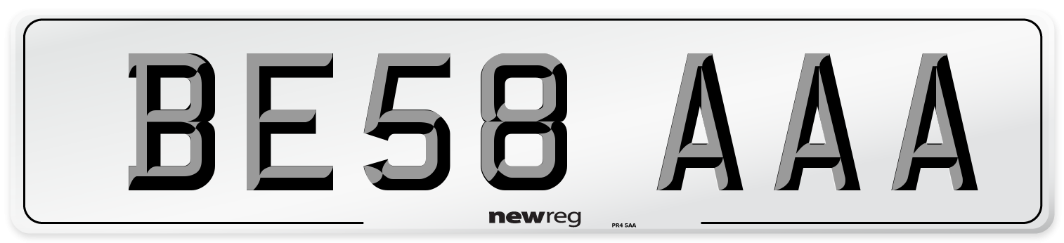 BE58 AAA Number Plate from New Reg